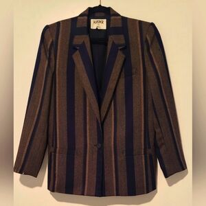 Kasper for A.S.L. Women's Steiped Notch Blazer - Multicolor